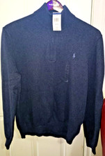 POLO RALPH LAUREN MEN'S SIZE " XL" KNIT RIBBET TRIM PULLOVER SWEATER NAVY NWT