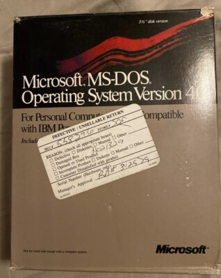 Microsoft Ms-dos Operating System Version 4.01 3-1/2  Disk
