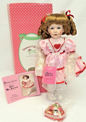 Paradise Galleries Little Miss Valentine Holiday Sweetheart Porcelain Doll COA