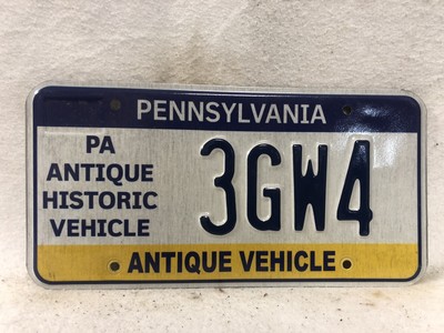 2000’s Pennsylvania Antique Historic Vehicle License Plate | eBay