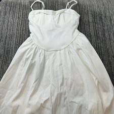 SHEIN Dress Womens Small White Sweetheart Neck Strappy Fit Flare Cute Spring