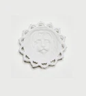 Milk Glass Vintage White Lion Dog Animal Face Trinket Dish Plate See Description