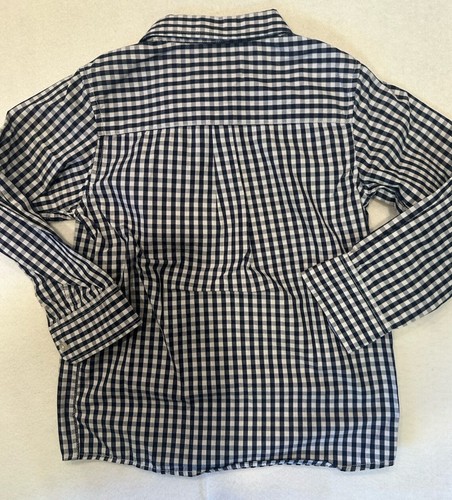 Andy And Evan Blue White Plaid Long Sleeve Cotton Shirt Sz 5Y - Picture 3 of 4