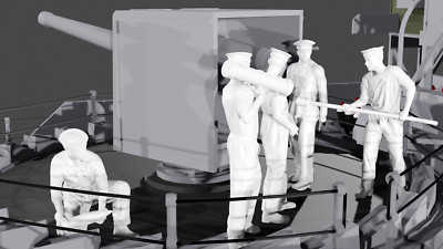 Zweiter Weltkrieg Royal Navy - 4 Zoll Mk IX Gun Crew - 5-stelliges Set