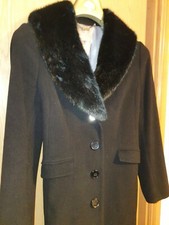Planet Smart Black Wool Coat Size 14, Detachable Fur