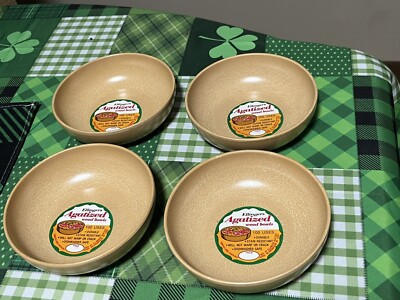 Vintage Ellinger's Agatized Wood Salad Serving Bowls  #60 Set of 4 NEW NOS