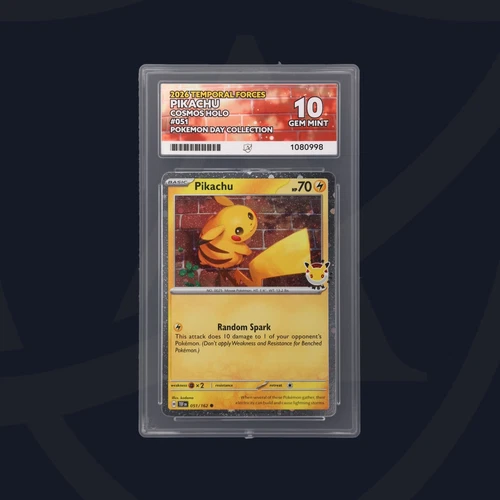 2024 Pokemon Pikachu 051/162 Temporal Forces Cosmos Holo GEM MINT ACE 10