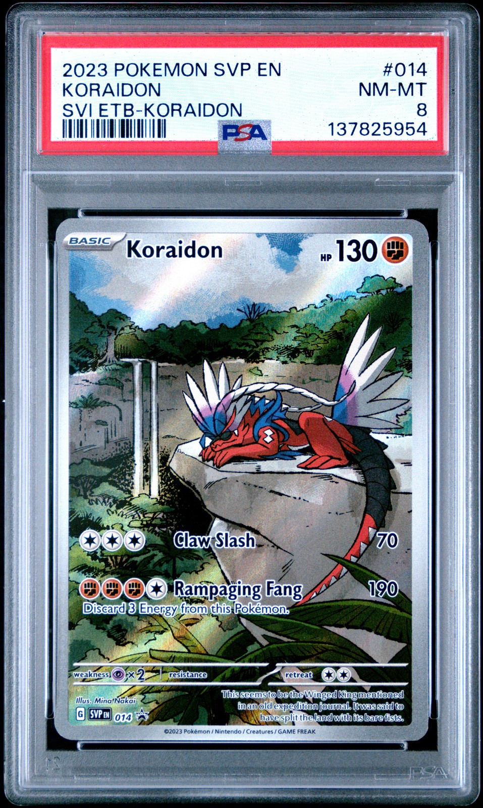 2023 POKEMON SVP EN-SV BLACK STAR PROMO #014 KORAIDON PSA 8