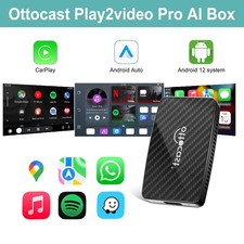 Ottocast Play2Video AI Box Wireless CarPlay&Android Auto,Youtube,Netflix,5G WIFI
