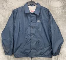 VTG Birdie by Richard A Leslie Men's Windbreaker Jacket XL Blue Lined Snap Up