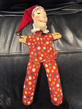 Vintage German Kersa Jester Clown Puppet Early 60s 18" Long