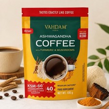 VAHDAM Ashwagandha Instant Coffee KSM-66 Turmeric & Mushrooms 100g 40 Servings