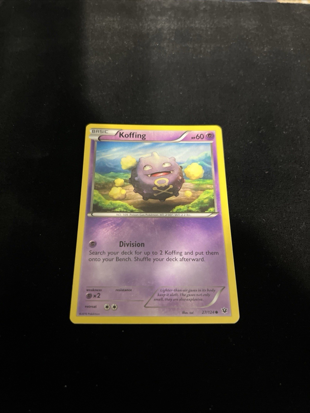 Koffing 27/124 Fates Collide Pokemon TCG Reverse Holo Common 2016 NM
