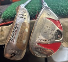 2 clubs Tour Edge 18 Degree Iron Wood And Exotics X -2 Hybrid Graphite Shafts
