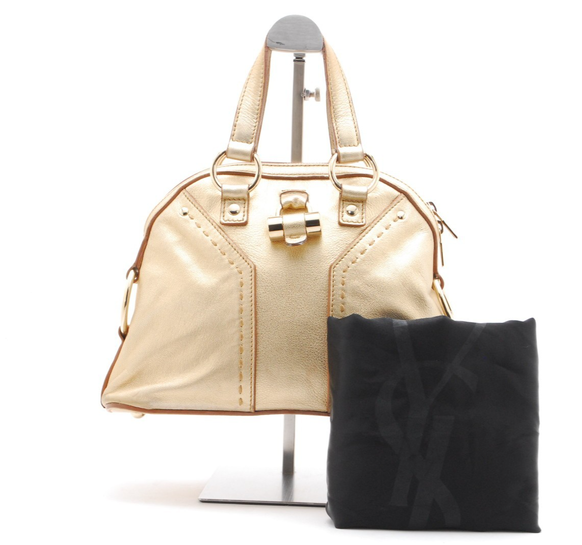 Rara taglia* Yves Saint Laurent YSL M borsa tote piccola pelle oro