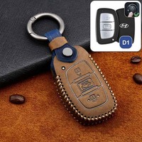 Premium SchlüSselcover SchutzhüLle FüR Hyundai I20 I30 I40 Kona Tucson Braun