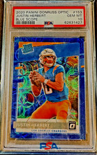 2020 PANINI DONRUSS OPTIC BLUE SCOPE #153 JUSTIN HERBERT RC PSA 10