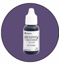 Ranger Archival Re-inker PETUNIA .5 fl oz Permanent Acid Free For Ink Pad