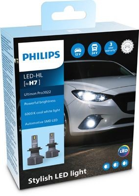 Ampoule PHILIPS 11972U3022X2 projecteur longue portée LED H7 pour phares de voiture