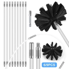 15FT Dryer Vent Cleaner Brush Kit with Flexible Rods Drill Attachment for Ducts