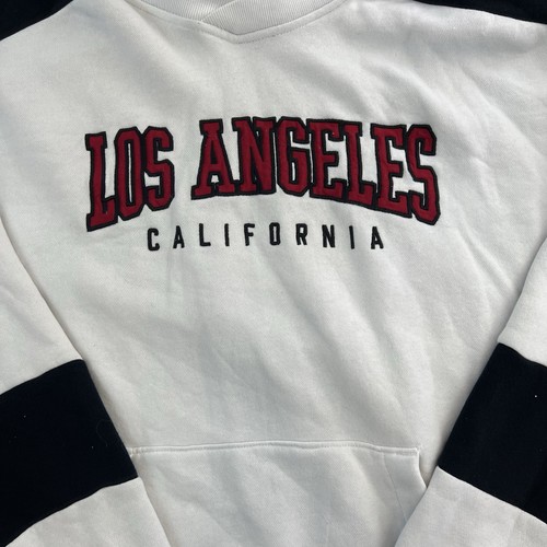 Hollister Hoodie Men’s Large White Los Angeles California Fleece Sweater Adult - Picture 5 of 12