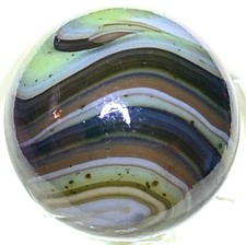 DAS/JABO PLANETARY LOOKING AVENTURINE WAVY SWIRLED SHOOTER SIZE .69" BOX03/207