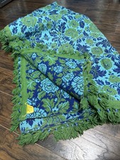 RARE Vintage Reversible Afghan Knit Italian Bolis Old World Creations Blanket