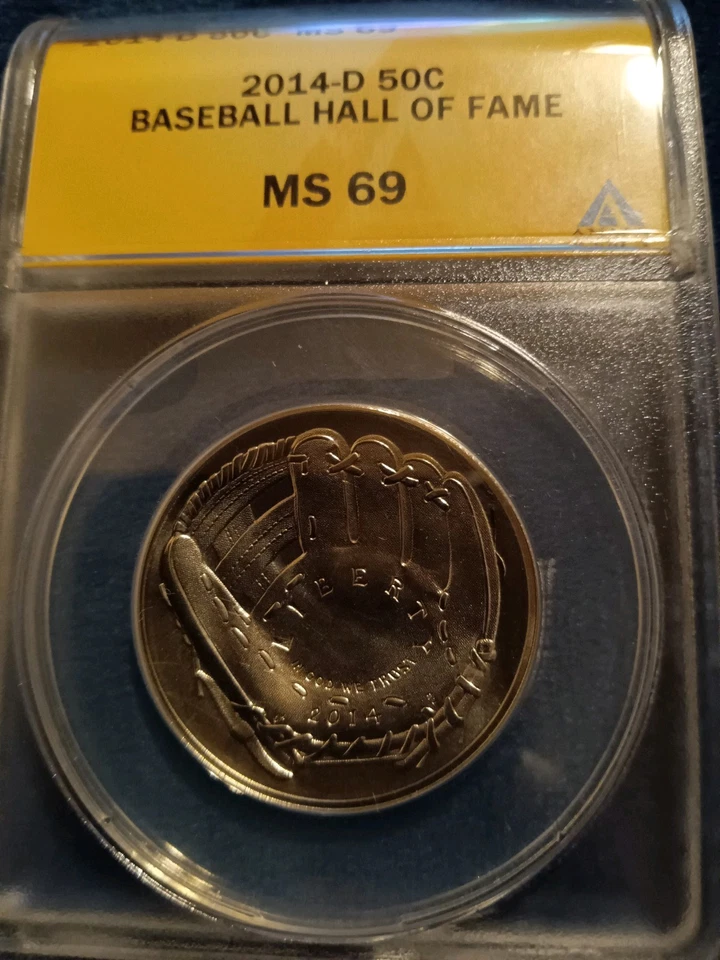 A 2014-D NATIONAL BASEBALL HALL OF FAME UNC. HALF DOLLAR ANACS MS69 - Image 3 of 4
