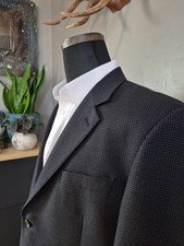      Joseph  Feiss Mens Wool Sports Coat 44S Blue Check 2 Button