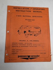 Swenson Spreader Installation Operators Service Parts Manual V-box Pv350358