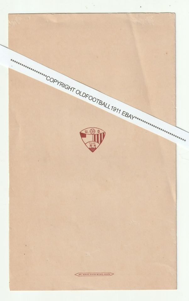 1956 Unión Deportiva de Mahón v Glasgow Rangers (Friendly in Menorca ...