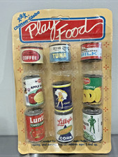 RARE NOS Vintage Pretend Kitchen GROCERY LOT Play Food Cans Coffee Tuna Corn