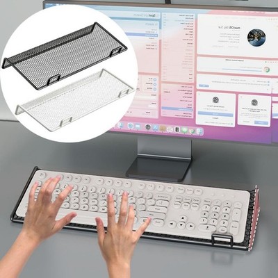 Keyboard Stacker Riser Wire Mesh Keyboard Riser Holder Ergonomic Typing Keyboard Tray Desktop ...