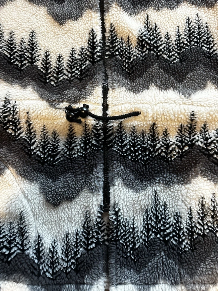 复古 Black Mountain 全印花羊毛夹克女式大号全拉链 90 年代 — 第 4/4 张图片