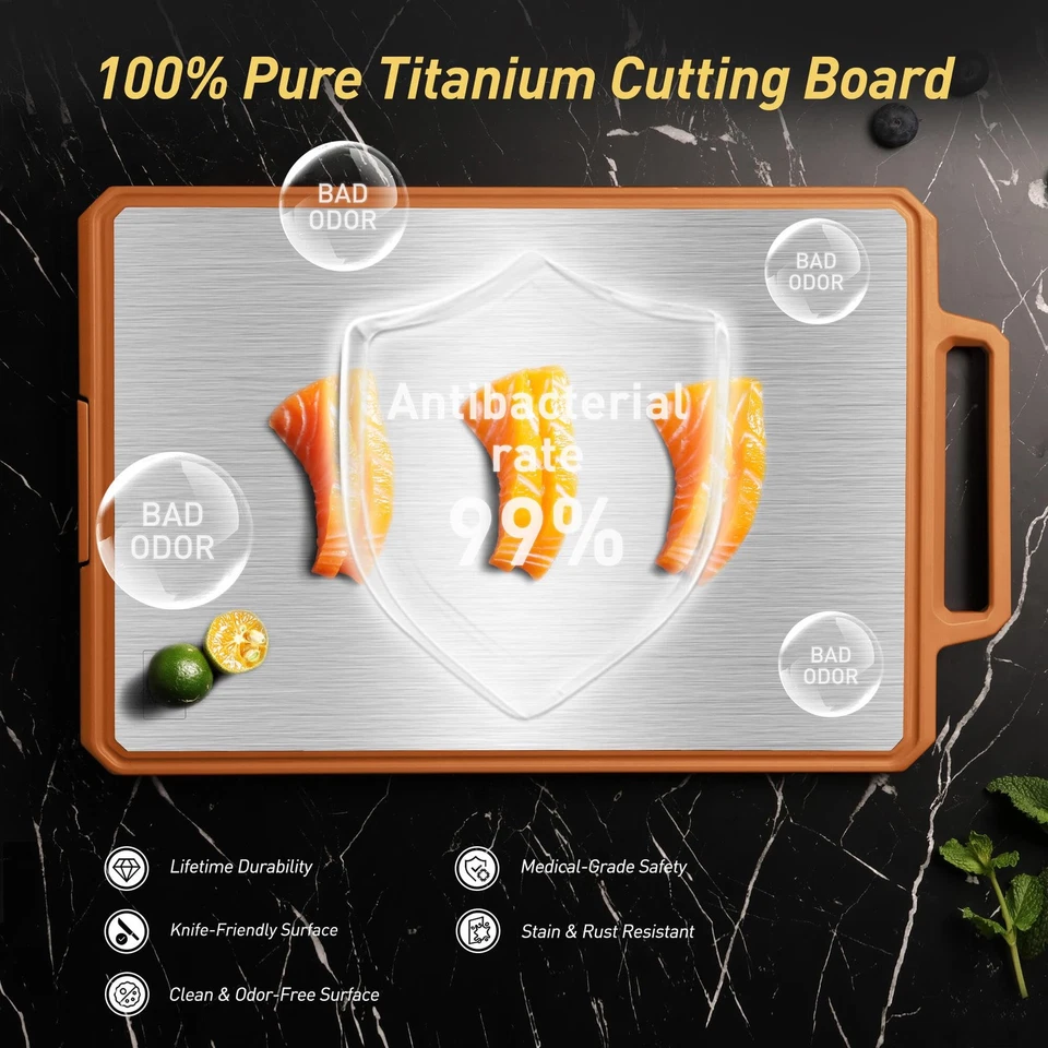 2 Packs Pure Titanium Cutting Boards for Kitchen Chopping Board Butcher Block... - Image 4 of 4