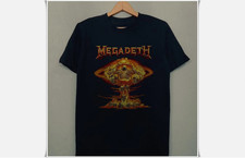 Rare Megadeth Rock band T-shirt, Unisex Black Cotton T-shirt, Size S-5XL