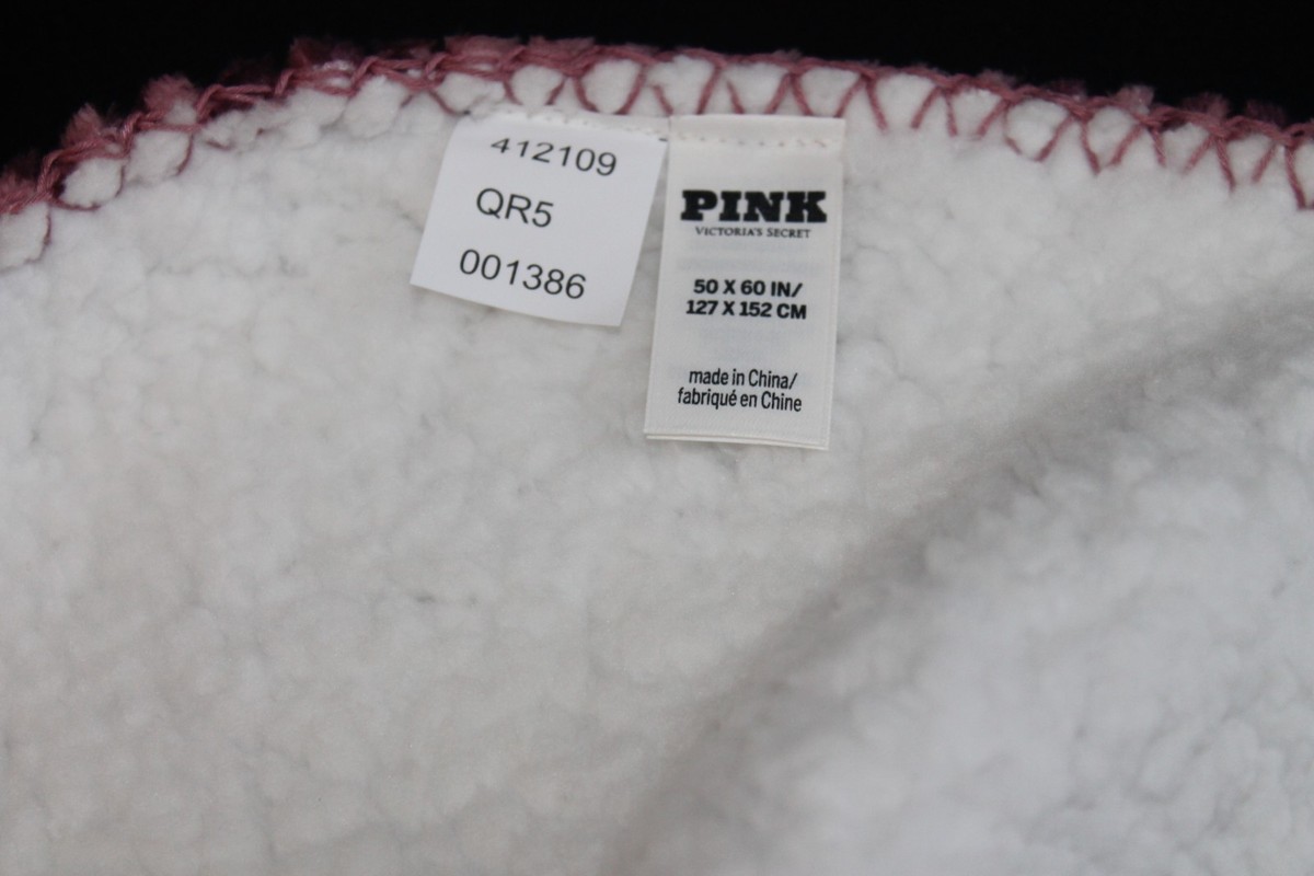 Victoria's Victoria Secret PINK Mauve LOGO Fleece Sherpa cozy