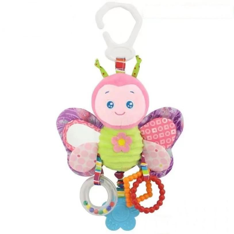 Newborn Baby Rattle Pram Hanging Toy Cute Soft Butterfly Plush