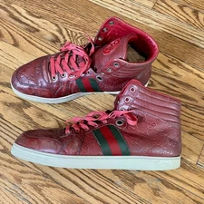 Gucci Coda Stripe Hightops 7.5 US Mens Red Monogram