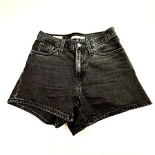 Levi's 80s Mom Shorts Black Denim High Rise 100 Cotton Women's Size 24