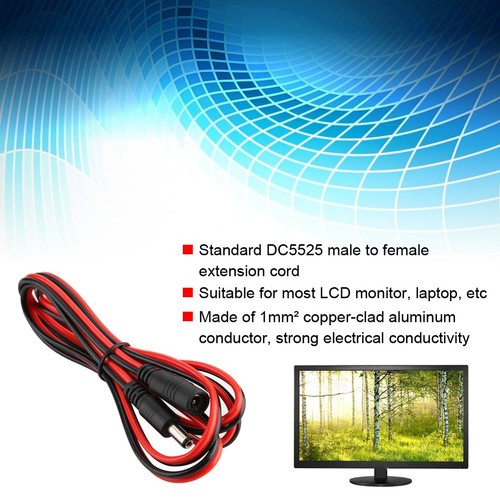 150cm Power Extension Cable DC5521 Male-Female Power Cable⊹ - Picture 3 of 7