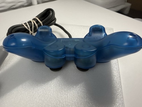 Sony Playstation PS1 Controller OEM SCPH-1200 CLEAN Clear Blue Dual Shock TESTED - Picture 8 of 13