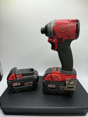 Milwaukee 2853-20 M18 FUEL Brushless 1/4'' Hex Impact Driver W/2 Batt. TS 368376