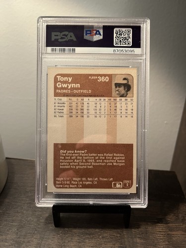 1983 Fleer #360 Tony Gwynn San Diego Padres RC Rookie HOF PSA 7 - Bild 2 von 2