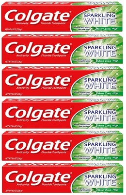 Colgate Sparkling White Mint Zing Gel Toothpaste 4 Oz Pack Of 6 Whitening Agent