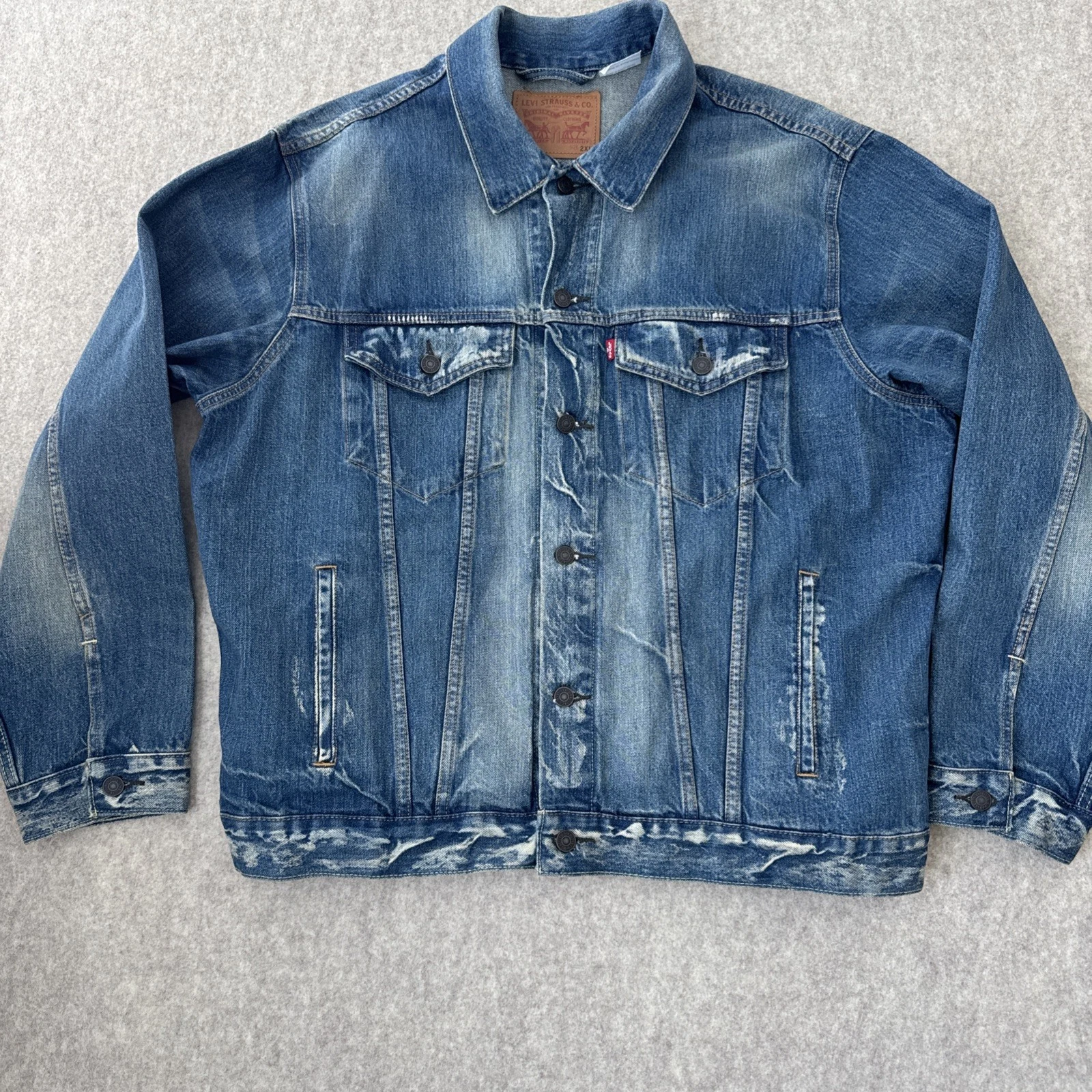 Levis Denim Trucker Jacket Medium Wash Mens 2XL