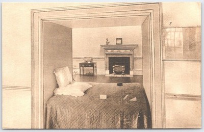 Monticello Original Alcove Bed Postcard with Jefferson's Pillows 1928
