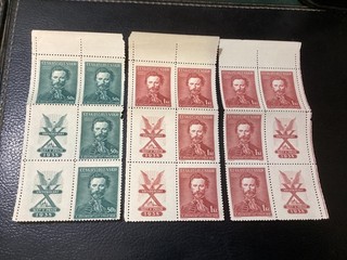 Czechoslovakia 1938 Summer Games 50h. green & 1k red Mini sheets (12 stamps) MNH