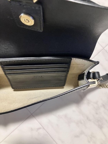 Chloe Leather Faye Shoulder Bag Silver Hardware Black Authentic - Picture 6 of 24
