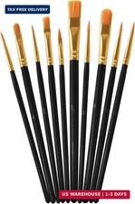 10 Pack Nylon Hair Paint Brushes Set for Acrylic, Watercolor and Oil Painting -